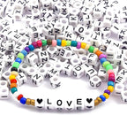 YMSDZHL Alphabet Beads A-Z 1200+Pcs Letter Beads, Acrylic 4x7mm Round Letter - Image 5