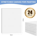 FUMILE 8x10 Canvas for Painting Stretched, 24 Pack Canvases for Painting-5/8 in - Image 2