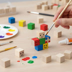 1cm Wood Blocks for Crafts, Natural Pine Small Wood Square Blocks, Wooden Cubes - Image 6