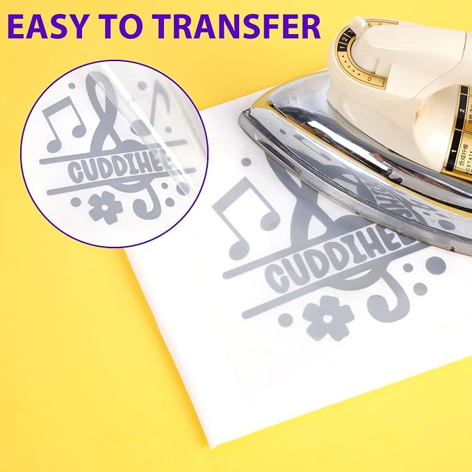 HTVVETUR Silver HTV Iron on Vinyl 12Inch by 35ft Heat Transfer Vinyl - Image 5