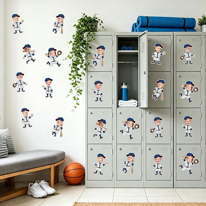 54Pcs Baseball Cutouts Bulletin Boards Decorations, Cartoon Baseball Player DIY - Image 5