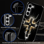 for Samsung Galaxy S23 Plus Case, Cool Cross Pattern Glossy 2 in 1 Shockproof - Image 5