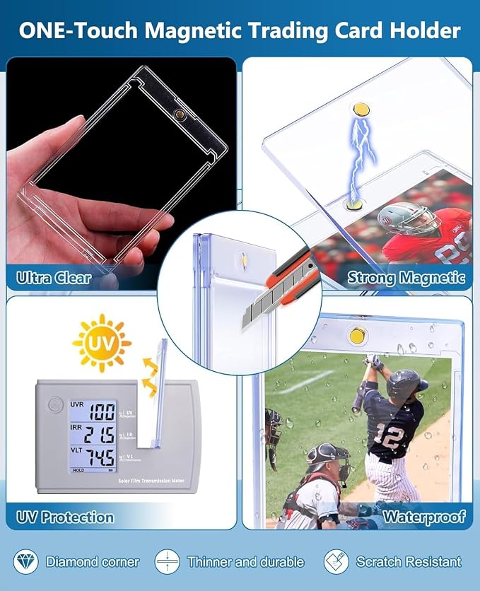 100ct Magnetic Trading Card Holders: 35pt One Touch Card Holder, U-V Protection - Image 5