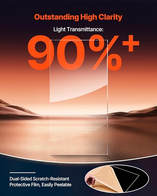 VEVOR Plexiglass Acrylic Sheets, 24 x 48 Inch 1/8 Inch Thick Clear Plastic Cast - Image 4