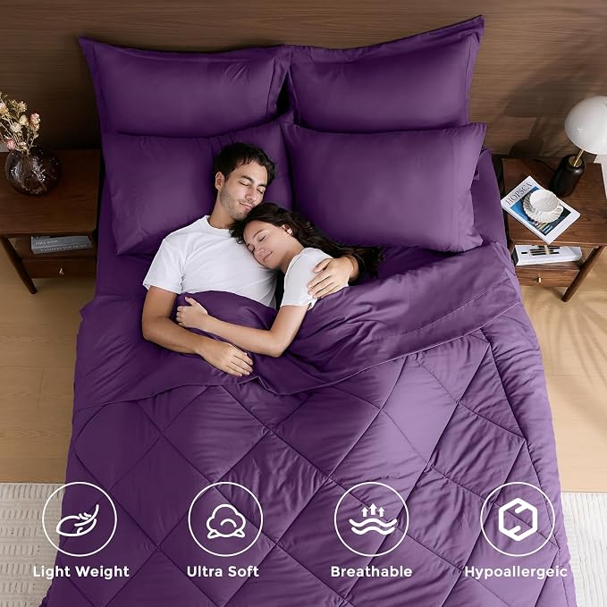 HEVUMYI Grape Purple Full Comforter Set - Image 2