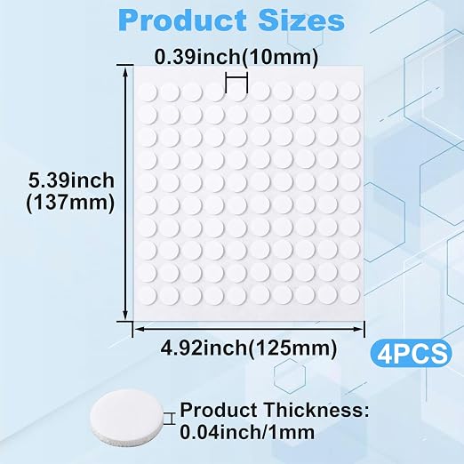 Joez Wonderful 4 Sheets Foam Adhesive Squares, 0.39in Precut Squares Strips - Image 2