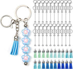 Zioyihan 40 Pcs Beadable Keychains Bars Metal Beaded Keychain Blank Keychain by Zioyihan