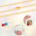 SANNIX 100Pcs Ball Beads Chain, Metal Hanging Chains 4.72 Inch Ball Chain - Image 3
