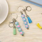 Zioyihan 40 Pcs Beadable Keychains Bars Metal Beaded Keychain Blank Keychain - Image 4