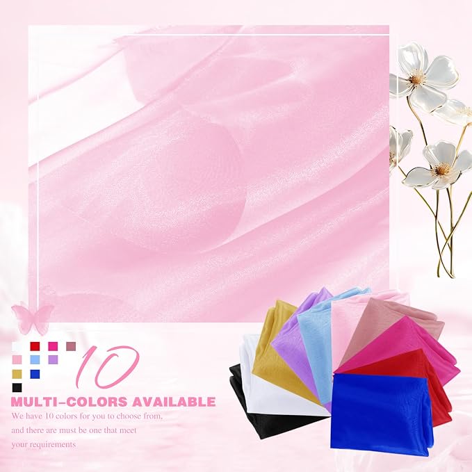 VACVELT Light Pink Sheer Organza Fabric by The Yard 60" Wide | Semi-Transparent - Image 3