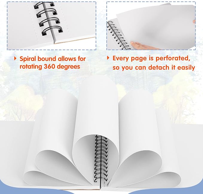 FIXSMITH 9"X12" Sketch Book | 80 Sheets Sketchbook | Top Spiral Bound Artist - Image 5