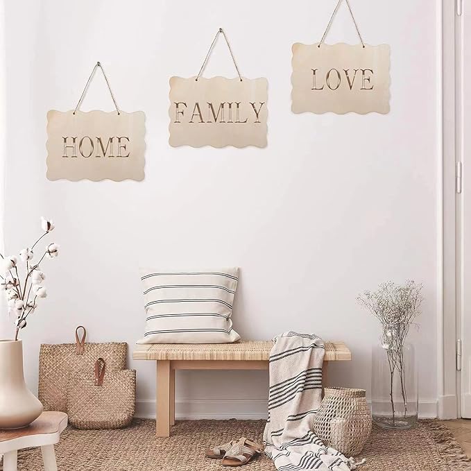 12Pcs Small Unfinished Wood Boards, 6 Shapes of Blank Wood Signs Wood Plaques - Image 5