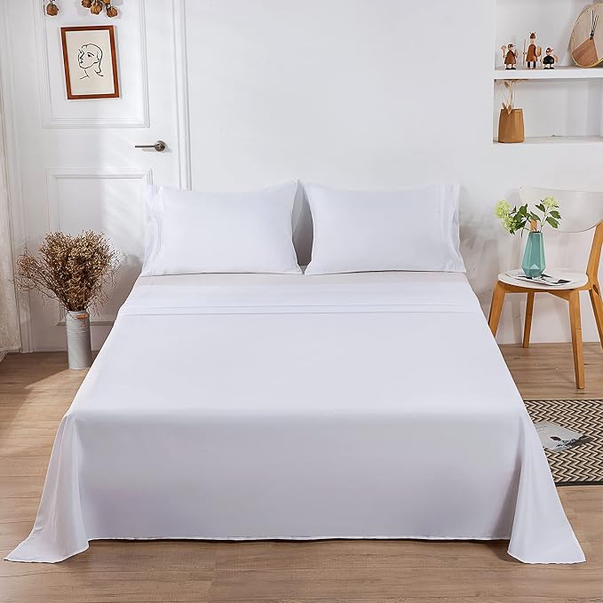 Lirex Flat Sheet, Twin Size Extra Soft Brushed Microfiber Flat Sheet, Machine - Image 6