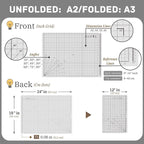 iMAT Flip Cutting Mat Note A2, Double-Sided, Translucent | Inch grid front - Image 2