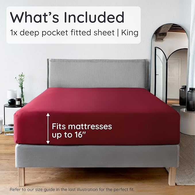Bambaw 100% Viscose Derived from Bamboo King Size Fitted Sheet, Deep Pocket - Image 2