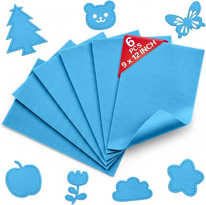 Sky Blue Soft Felt Sheets for Crafts, 1.6mm Thick, Kids' Crafts, DIY Projects by Grainear