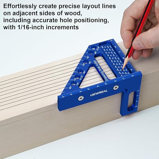 3D Multi-Angle Aluminum Alloy Woodworking Square Ruler, 22.5-90 Degree - Image 3