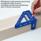 3D Multi-Angle Aluminum Alloy Woodworking Square Ruler, 22.5-90 Degree - Image 3