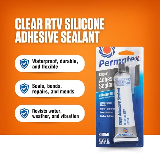 Permatex 80050 Clear RTV Silicone Adhesive Sealant, 3 oz - Image 3