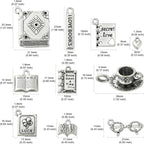 DanLingJewelry 50Pcs 10 Styles Librarian Charms School Library Tibetan Silver - Image 2