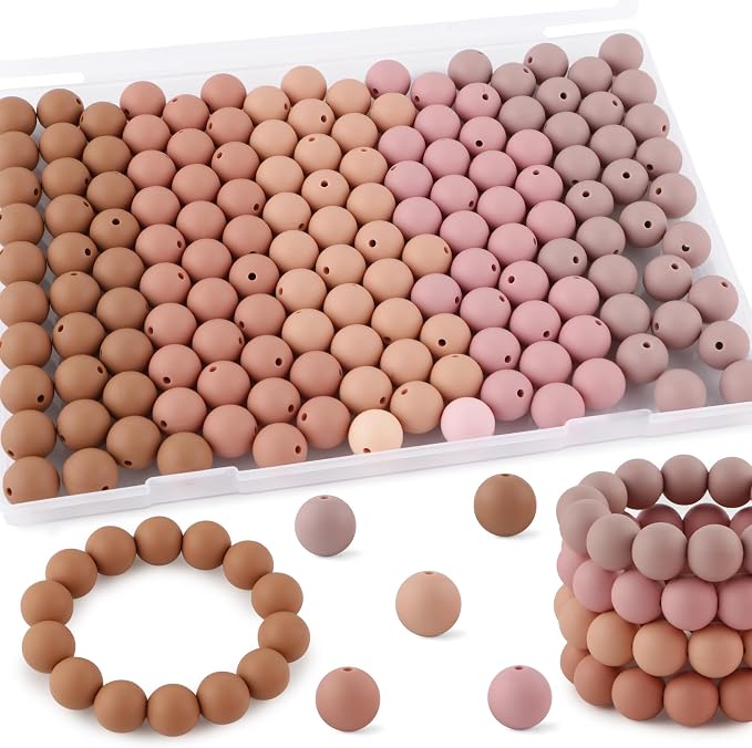 160Pcs Silicone Beads 12mm Mix Color, Bulk Silicone Beads 12mm by Kovict