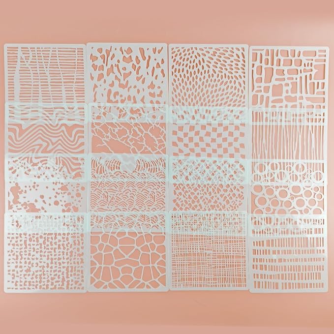 16 Pcs Layering Stencils for Painting, Mix Media Spray Paint Templates - Image 3
