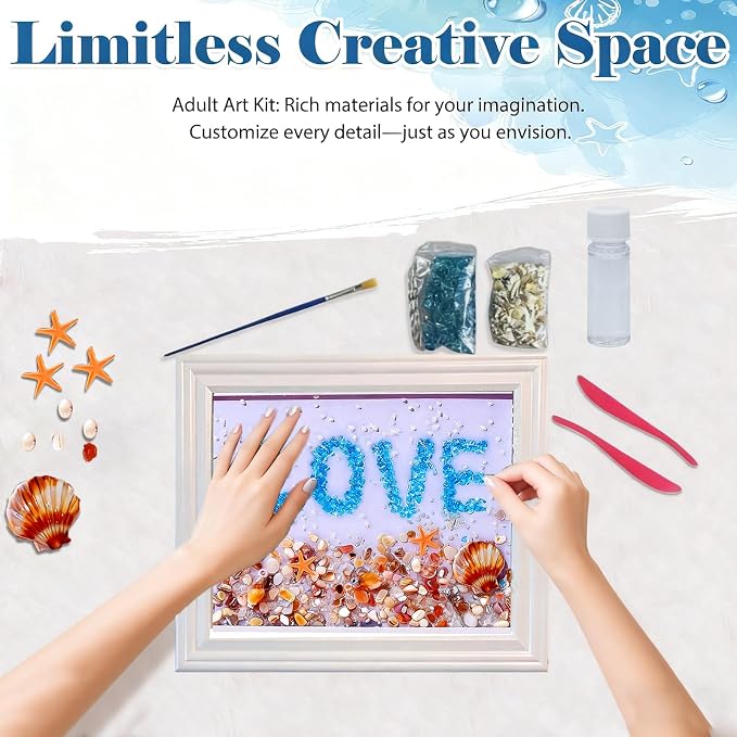 CIYOJA Sea Glass Stained Glass Kit – Love Mosaic Art Kit - Image 2