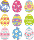 54Pcs Easter Egg Cutouts, Spring Classroom Bulletin Board Decorations, by PAIVSUN