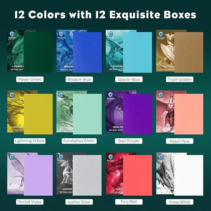 1200PCS MTG Card Sleeves, Katomula 12 Colors Dual Matte Card Sleeve - Image 2