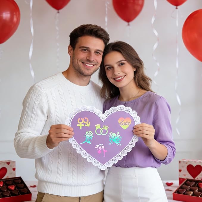72 PCS 3x3 Inch Valentine‘s Day Stencils - Image 8