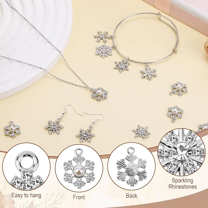 Landical 50 Pcs Winter Snowflake Charms - Image 5