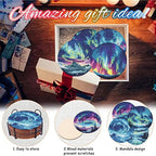 8 Pack Diamond Art Coasters, Northern Lights Diamond Painting Coasters Kits | - Image 7