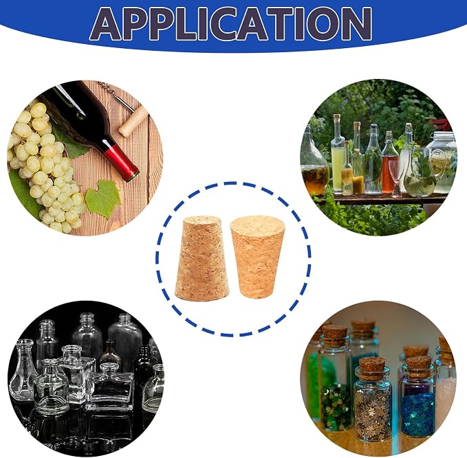25Pack Cork Stoppers, Small Soft Wood Tapered Corks - Image 6