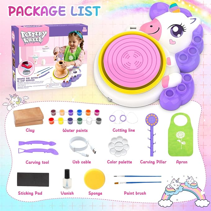 Pottery Wheel for Kids, Arts and Crafts for Kids Ages 8-12, Complete Pottery - Image 2