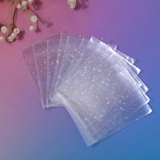 Penitue 100pcs Photocard Sleeves, 9.1x6.5cm/3.58x2.56in Star-Shape Laser - Image 5