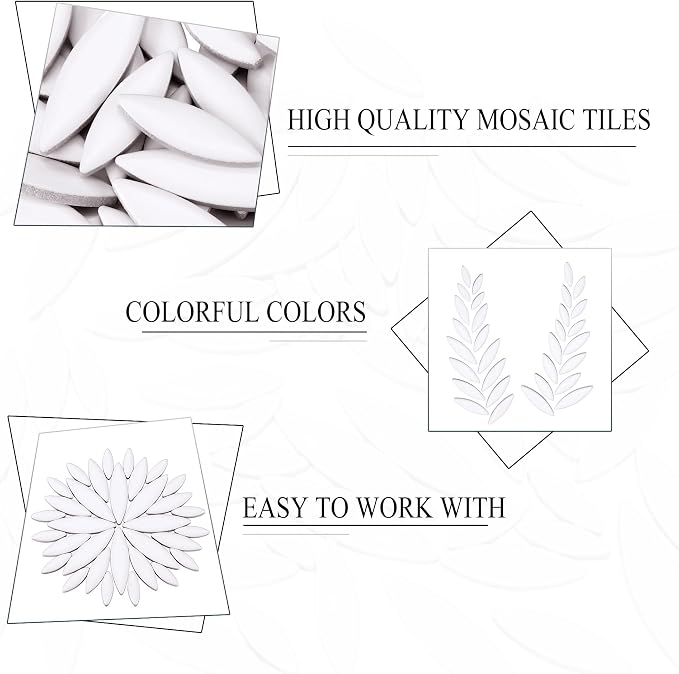 Yoption Petal Mosaic Tiles for Crafts, 200g Flower Leaf Ceramic Mosaic Tiles - Image 6