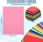 PATIKIL 10Pcs Pink EVA Foam Sheets, 15.7 x 11.8 Inches 1mm Thick Foam Sheets - Image 2