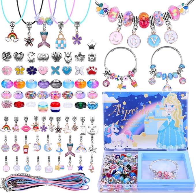 AIPRIDY Charm Bracelet Making Kit, Unicorn Mermaid Crafts Gifts Set Can by AIPRIDY