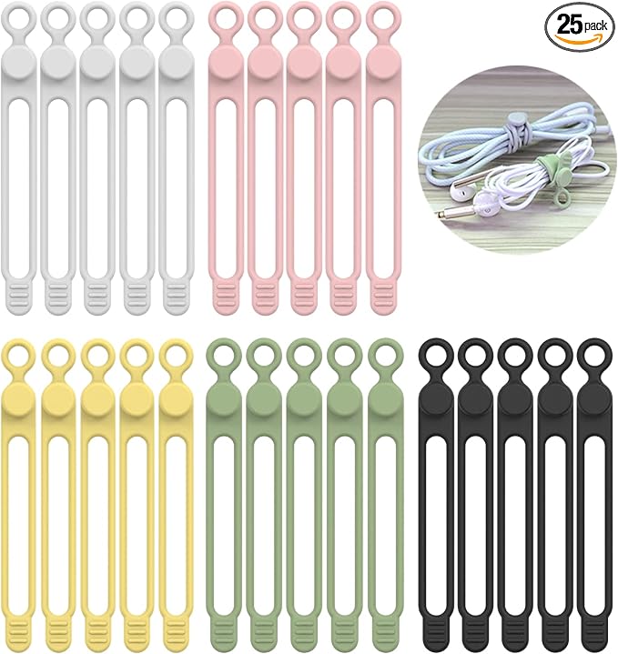 UMUST Silicone Cable Ties, Reusable Cable Management Organizer, Cable Straps by ELECTRONICACCESSORIES