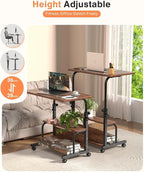 QZMDSM Portable Rolling Desk on Wheels Adjustable Height Desks - Image 7
