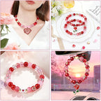 DUQGUHO Valentine's Day Beads for Jewelry Making, 8mm Red Pink White Glass - Image 6