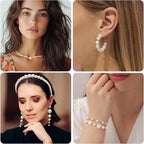 Funtopia 1860pcs Pearl Beads for Jewelry Making, 5 Sizes Round Pearls Bracelet - Image 3