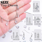 stino Tiny Crystal Clear Cubic Zirconia Charms Set, 40 Pieces | Mixed Shapes - Image 3