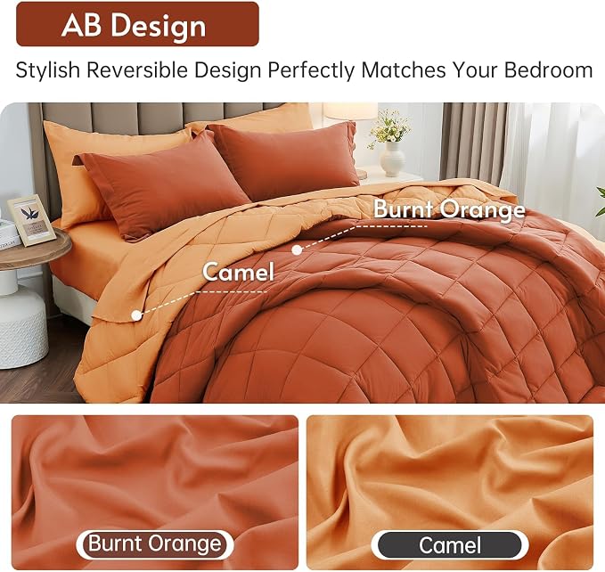 MUXHOMO 5 Pieces Twin Comforter Set, Reversible Bed in a Bag Twin Size - Image 3