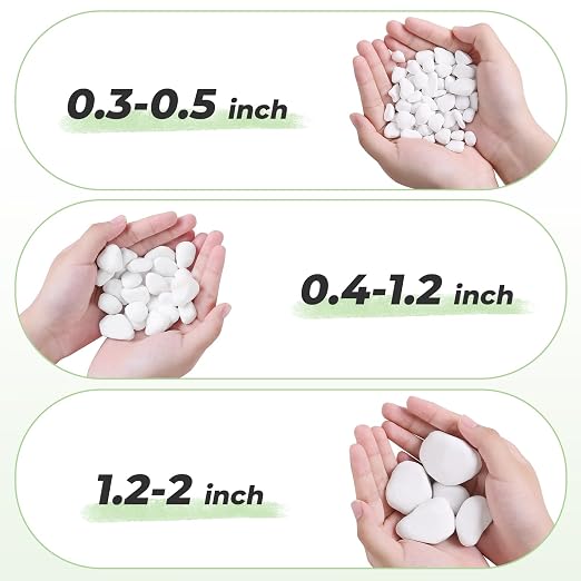 SIDONG 10 lbs White River Rocks, 1.2-2 Inches Matte Pebbles - Image 8
