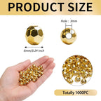 BONNY BOXX 500pcs 8mm Acrylic Faceted Round Crystal Beads Gold Loose Spacer - Image 3
