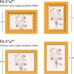 5x7 Picture Frame with Real Glass, Wooden cute 5 x 7 Photo Frame with Wavy Mat - Image 3