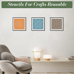 Texture Stencils for Crafts Reusable 16Pcs Stencils | DIY Art Painting Stencil - Image 2