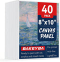 Canvas Boards 40 Pack, 8x10 Inch Small Painting Canvas Panels 100% Cotton | by Unknown
