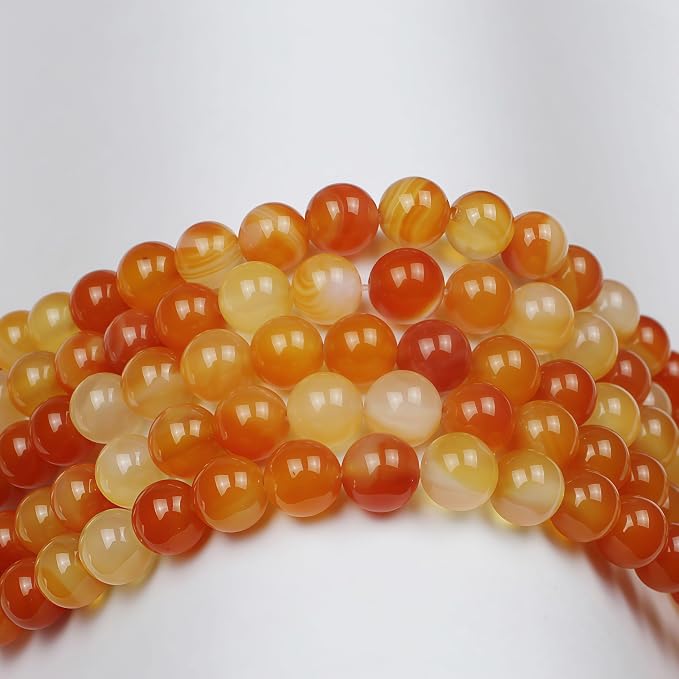MJDCB 7A Round Natural Red Carnelian Gemstone Beads Stone Loose Beads - Image 6